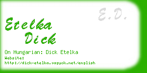 etelka dick business card